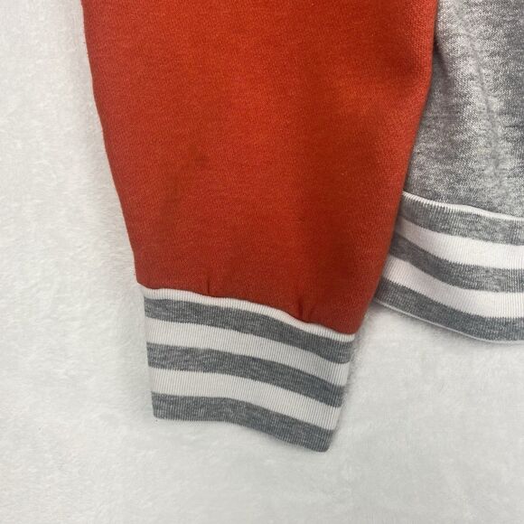 Disney Mickey Mouse Adult Zip Up Sweater Large Gray Orange Hooded Pockets - Picture 9 of 14